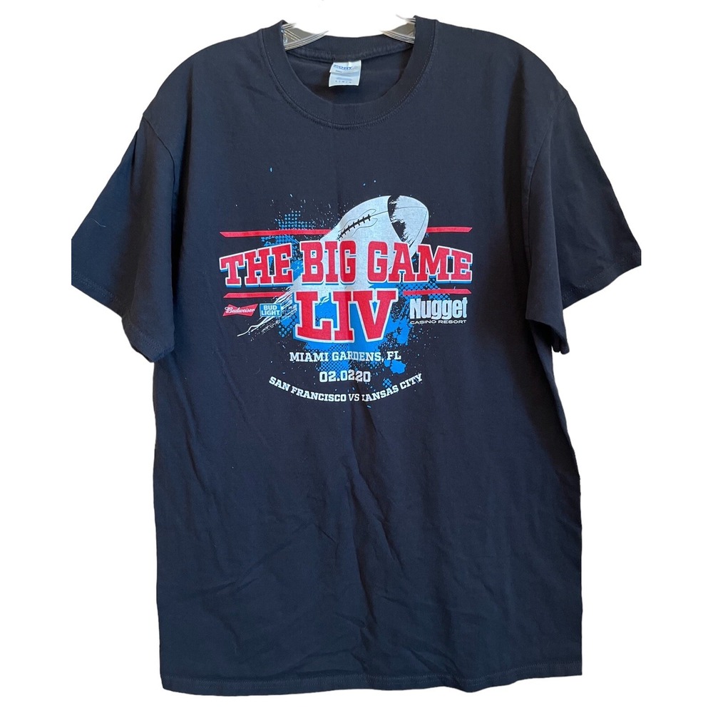 Super Bowl LIV 54 T Shirt Mens Large L Black 49ers Chiefs Football Fanatics NFL